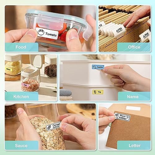 Nelko Label Maker Machine with Tape, P21 Portable Bluetooth Label Printer, Wireless Handheld Sticker Maker Mini Label Makers with Multiple Templates for Organizing Storage Barcode Office Home, White