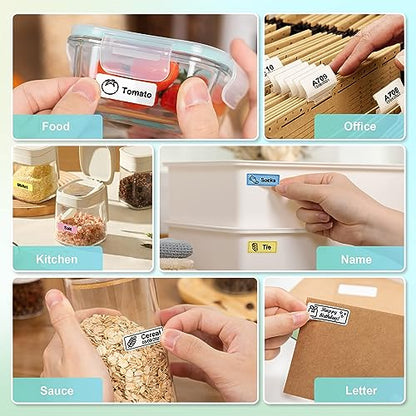 Nelko Label Maker Machine with Tape, P21 Portable Bluetooth Label Printer, Wireless Handheld Sticker Maker Mini Label Makers with Multiple Templates for Organizing Storage Barcode Office Home, White