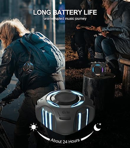 Waterproof Bluetooth Speaker IPX7, Shower Speaker with Multi-Color Light,Floating, Loud HD Stereo Sound, Robust Bass, Portable Speaker with 24H Playtime for Kayak Canoe Beach Trip, Gifts for Men,Women