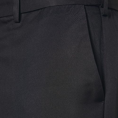 Amazon Essentials Men's Classic-Fit Expandable-Waist Flat-Front Dress Pant, Black, 30W x 34L