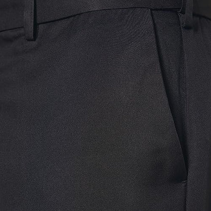 Amazon Essentials Men's Classic-Fit Expandable-Waist Flat-Front Dress Pant, Black, 30W x 34L
