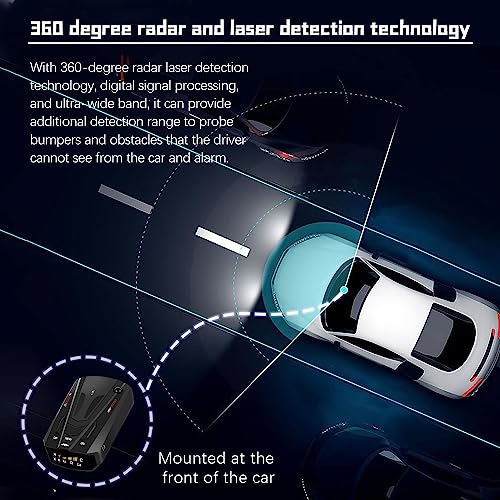 2023 New Radar Detector for Cars with Voice Speed Prompt, 360 ° Detection，Vehicle Speed Alarm System, Led Display, City/Highway Mode, Gifts for Husbands,Boyfriends