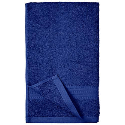 Amazon Basics Fade Resistant Cotton Washcloth, Navy Blue - Pack of 6