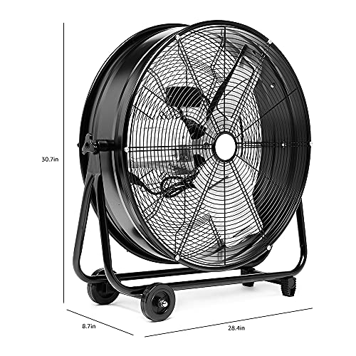 AmazonCommercial, Black 2-Speed Rotating 24-Inch Drum Fan
