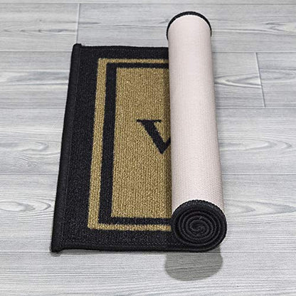 Ottomanson Welcome Collection Non-Slip Rubberback Welcome Design 2x3 Indoor Entryway Doormat, 20" x 30", Beige Welcome