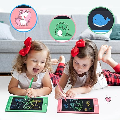 FLUESTON Toys LCD Writing Tablet Toddler,Toys for Boys Girls 3 4 5 6 7 8year,8.8 Inch 3pcs in 1 Pack Drawing Pad Toy Christmas Birthday Gifts for Kids,Drawing Tablet Doodle Board Cute Dinosaur Unicorn