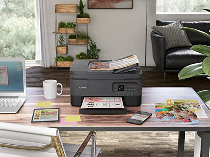 Canon PIXMA TR7020a All-in-One Wireless Color Inkjet Printer, with Duplex Printing, Mobile Printing, and Auto Document Feeder, Black, Works with Alexa