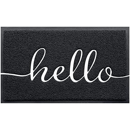 BeneathYourFeet Door Mat (30"x17.5",Black), Durable Welcome Mat Low Profile Floor Mat Front Doormat Indoor Outdoor Door Rug Non Slip Rugs for Entryway, Patio, High Traffic Areas