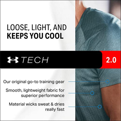 Under Armour Men's Tech 2.0 1/2 Zip-Up Long Sleeve T-Shirt , Black (001)/Charcoal , Large