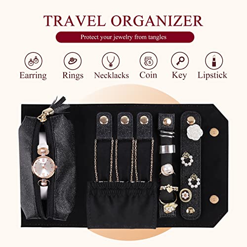 Pretty Comy Jewelry Boxes for Women, Small Travel Jewelry Organizer, 2 Layers Large Jewelry Organizer, PU Leather Display Jewellery Holder with Removable Tray for Necklace Earrings Rings Bracelets…