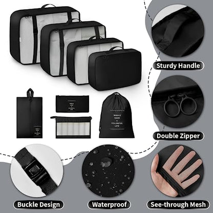 GRANNY SAYS 8 Set Packing Cubes for Carry on Suitcase, Travel Bags Organizer for Luggage, Suitcase Organizer Bags Set, Travel Packing Cubes Luggage Organizer, Travel Essentials Travel Bag