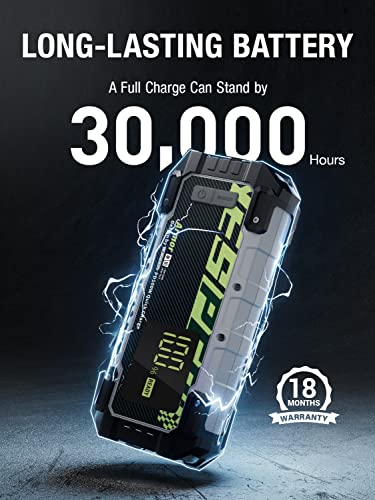 YESPER Car Jump Starter, 3000A Peak Portable Battery Jump Starter with Pre-Heat Tech(-40°F~140°F) 12V Car Battery Charger Jump Starter(10.0L Gas/8.0L Diesel, 60 Times) Jumper Box with PD100W