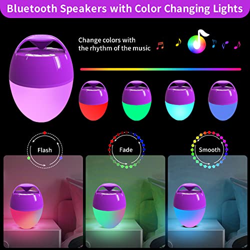 LanSuper Bluetooth Speakers with Colorful Lights,Pool Speaker IP68 Waterproof Floating Speaker for Pool,Built-in Mic,Crystal Clear Sound Speakers Bluetooth Wireless 85ft Range Hot Tub Speakers