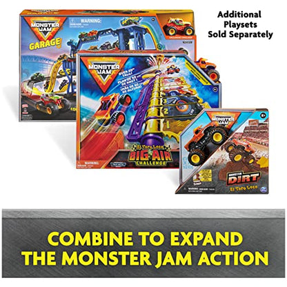 Monster Jam Garage Playset and Storage with Exclusive Grave Digger Monster Truck, Lights & Sounds, Kids Toys for Boys and Girls Ages 4-6+