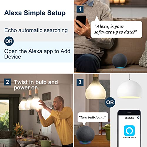 Sengled Alexa Light Bulb 75W Equivalent, Smart Light Bulbs Bluetooth Mesh 1050 LM, Smart Bulbs That Work with Alexa Only 2700K, High Brightness, Soft White A19 Dimmable Bulb, No Hub Required, 4 Pack
