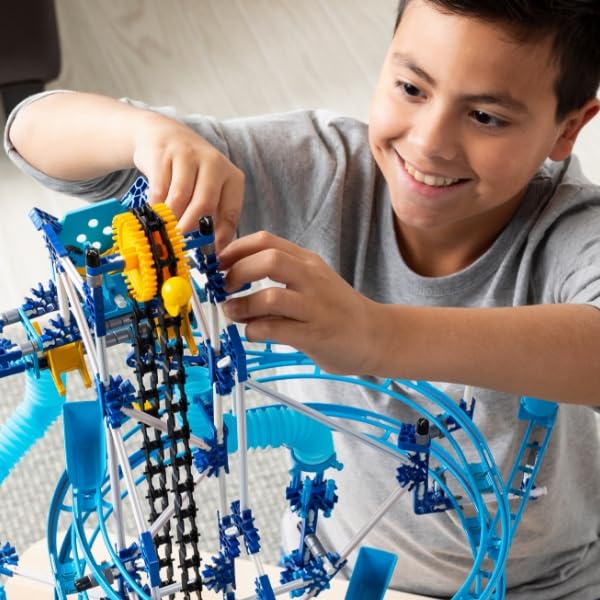 K'NEX Marble Coaster Run with Motor Set, 504 Piece Marble Maze Game Building Toy for Kids, Stem Learning Toy for Boy Girl Age 8+, 3 Different Builds for Skills