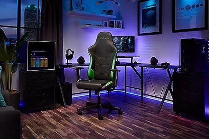RESPAWN 110 Ergonomic Gaming Chair - Racing Style High Back PC Computer Desk Office Chair - 360 Swivel, Integrated Headrest, 135 Degree Recline with Adjustable Tilt Tension & Angle Lock - 2023 Green