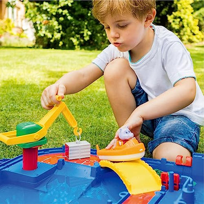 AQUAPLAY Amphie World Water Playset, Water Canal System for Hours of Fun, Educational, Learn how Water Moves, Lifts and Climbs, For Ages 3 and up