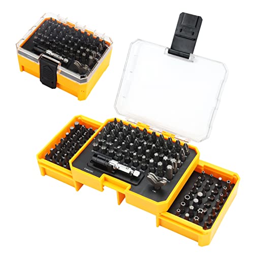 YF YoungFulTool 108 Piece 1/4’’ Hex Shank Magnetic Screwdriver Bit Set Slotted Phillips Pozidriv Torx Hex Security Bits,Speciality Bits,Quick-Release Bit Holder Hand/Power Tool Accessories
