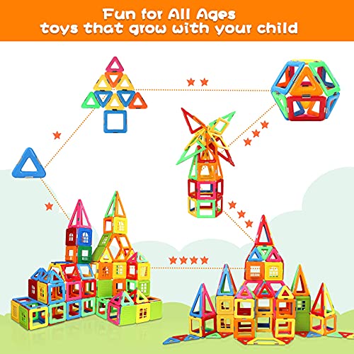 Upgraded Magnetic Blocks Tough Tiles STEM Toys for 3+ Year Old Boys and Girls Learning by Playing Games for Toddlers Kids, Compatible with Major Brands Building Blocks - STARTER SET