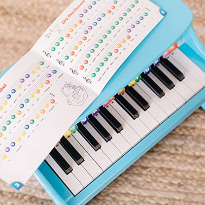 Melissa & Doug Learn-to-Play Piano With 25 Keys and Color-Coded Songbook - Blue - Toy Piano For Baby, Kids Piano Toy, Toddler Piano Toys For Ages 3+
