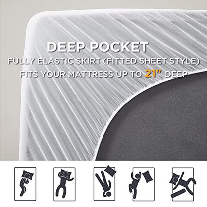 Bedsure Mattress Pad Twin Size - Soft Cotton Mattress Cover, Quilted Fitted Mattress Topper with Deep Pocket Fits 8-21 Inch Mattress, Breathable Pillow Top, White