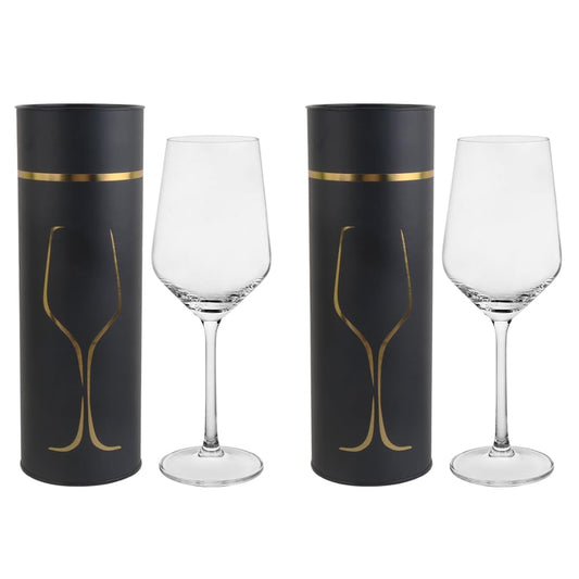 BTGLLAS 380ML 12 Ounce - Set of 2 Classic Hand Blown Crystal Bordeaux Red Wine Glasses Durable Clear White Lead-free Glass Cup With Gift Packaging For Party (Crystal, 2Pcs12OZ)