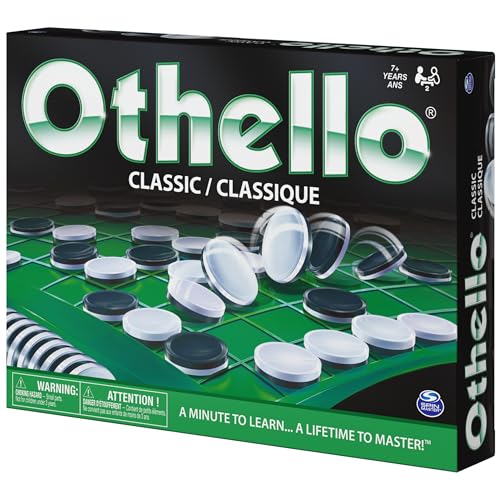 Spin Master Othello, Strategy Classic Family Board Game 2-Player Reversi Brain Teaser STEM Math Skills, for Adults and Kids Ages 7 and up