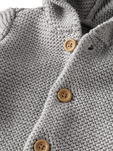 little planet by carter's Unisex Baby Organic Signature Stitch Cardigan, Grey Heather, 9 Months