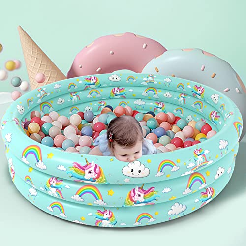 Jasonwell Inflatable Baby Kiddie Pool - Donuts Kids Paddling Pool Toddler Baby Swimming Pool Blow Up Ball Pit Pool Infant Wading Pool for Backyard (59in Unicorn)