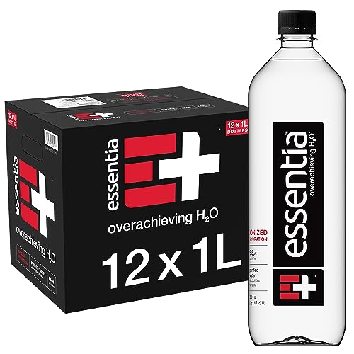 Add 3 To Your Cart! Essentia Bottled Water, 1 Liter, 12-Pack, Ionized Alkaline Water:99.9% Pure, Infused With Electrolytes, 9.5 pH Or Higher With A Clean, Smooth Taste
