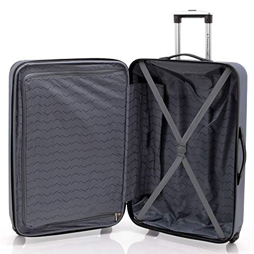 Travelers Club Chicago Hardside Expandable Spinner Luggages, Navy Blue, 5 Piece Set