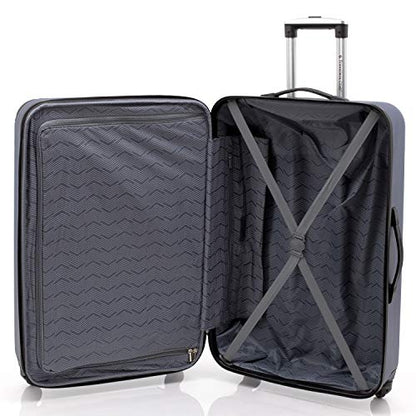 Travelers Club Chicago Hardside Expandable Spinner Luggages, Navy Blue, 5 Piece Set