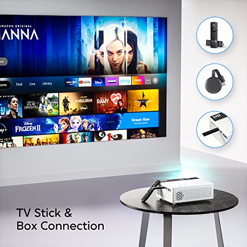 TMY Mini Projector, Upgraded 9500 Lumens Bluetooth Projector with 100" Screen, 1080P Full HD Portable Projector, Movie Projector Compatible with TV Stick Smartphone/HDMI/USB/AV, indoor & outdoor use