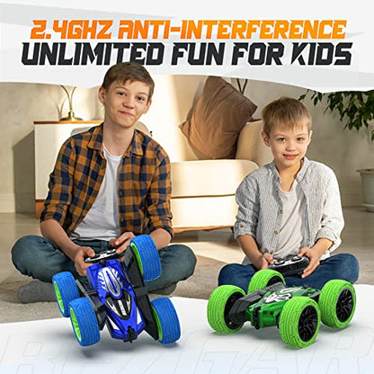BEZGAR Remote Control Car for Boys 4-7, 2.4GHz Double Side 360° Flips Rotating Stunt Cars Toy for Kids, Birthday Gift for Boys Age 3 4 5 6 7 8 Year Old