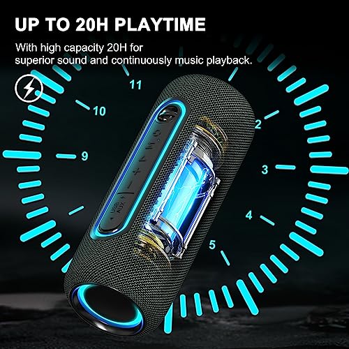 ADD 2 TO YOUR CART! Bobtot Portable Bluetooth Speaker Wireless Speaker, TWS Stereo Sound Bluetooth 5.0 Waterproof IPX5 Built-in Mic with RGB Lights for Home Indoors and Outdoors Party…