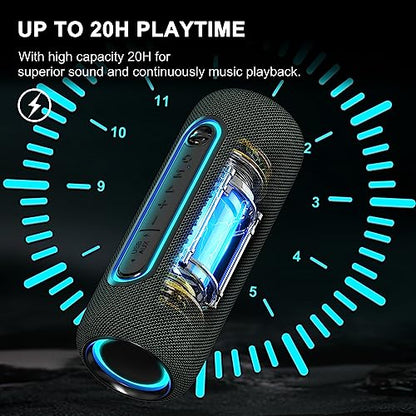 ADD 2 TO YOUR CART! Bobtot Portable Bluetooth Speaker Wireless Speaker, TWS Stereo Sound Bluetooth 5.0 Waterproof IPX5 Built-in Mic with RGB Lights for Home Indoors and Outdoors Party…