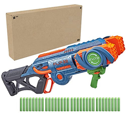 Nerf Elite 2.0 Flipshots Flip-32 Blaster with 32 Dart Barrels That Flip to Double Your Firepower, 32-Dart Capacity, 32 Nerf Elite Darts