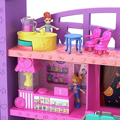 Polly Pocket Dolls and Playset, Mega Mall with 3 Micro Dolls, Toy Car and Accessories, 6 Floors and Elevator, Toys for Kids (Amazon Exclusive)