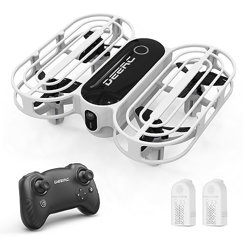 DEERC D11 Mini Drone for Kids and Beginners, Kids Drone with LED RC Quadcopter with Toss to Launch, Circle Fly, 3D Flip, Auto Hovering, 3 Speeds, One Key Takeoff/Landing, 2 Rechargeable Batteries for 16mins, Small Drone Gifts Toys for Boys and Girls