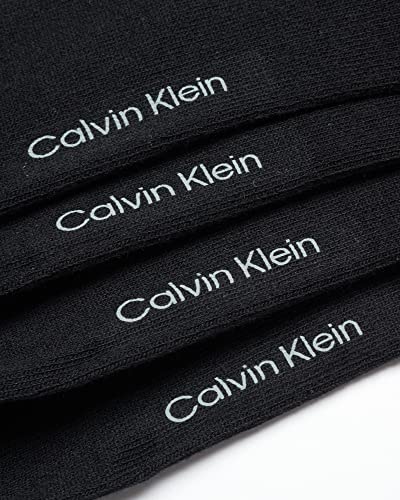 Calvin Klein Men's Dress Socks - Lightweight Cotton Blend Crew Socks (8 Pack), Size 7-12, Black Texture