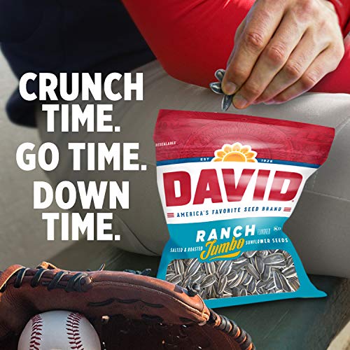 DAVID SEEDS Roasted and Salted Ranch Jumbo Sunflower Seeds, 5.25 oz (Pack of 2)