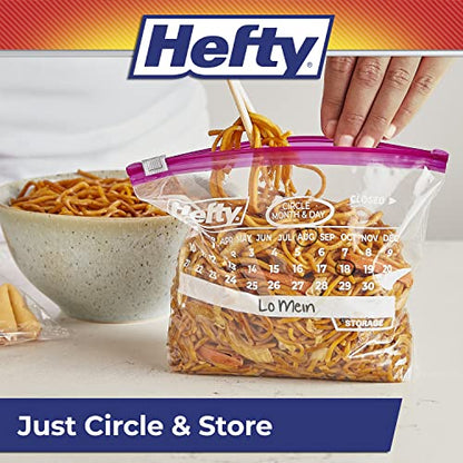 Hefty Slider Storage Calendar Bags, Quart Size, 40 Count (Pack of 4)
