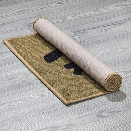 Ottomanson Welcome Collection Non-Slip Rubberback Welcome Design 2x3 Indoor Entryway Doormat, 20" x 30", Beige Welcome