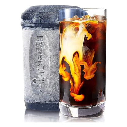 HyperChiller HC2BG Patented Iced Coffee/Beverage Cooler, NEW, IMPROVED,STRONGER AND MORE DURABLE! Ready in One Minute, Reusable for Iced Tea, Wine, Spirits, Alcohol, Juice, 12.5 Oz, Slate Blue