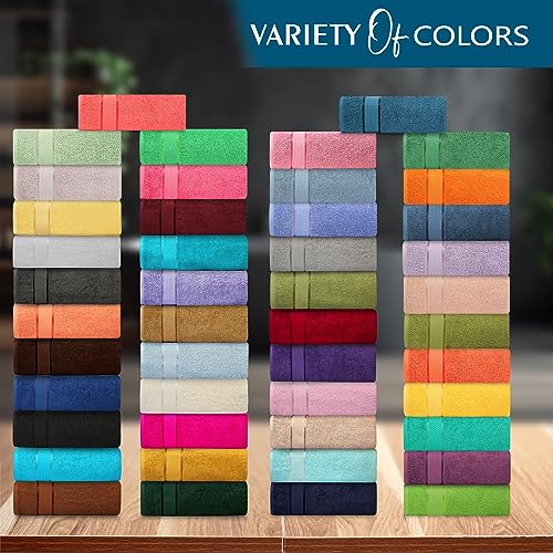 Bath Towels Set-100% Cotton-2 Bath Towels, 2 Hand Towels & 4 Washcloths-Large, Quick Dry, Absorbent, Plush, Soft-Home, Gym, Yoga, Spa, Shower Towels -8 Piece Luxury Bathroom Towels - Light Grey/Silver