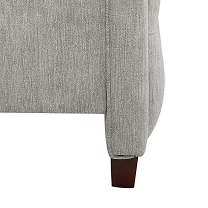 Jennifer Taylor Home Marcella Upholstered Shelter Headboard Bed Set, King, Silver Grey Polyester