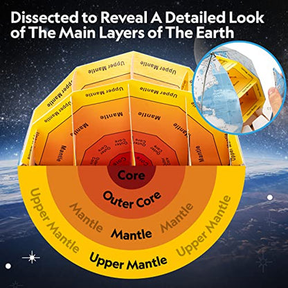 NATIONAL GEOGRAPHIC Scratchable Globe for Kids Learning - STEM Toys Earth Globe National Geographic 3D Puzzles for Kids Science Kit, Arts and Crafts for Kids Ages 8-12, Toys for Ages 8-13 Boys Girls