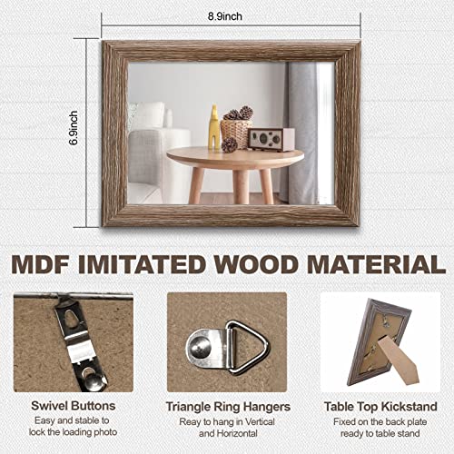 DEKWALD 4x6 Picture Frames Rustic with High Definition Glass, Distressed Farmhouse Picture Frame for Wall or Tabletop Display, Photo Frames, Set of 6