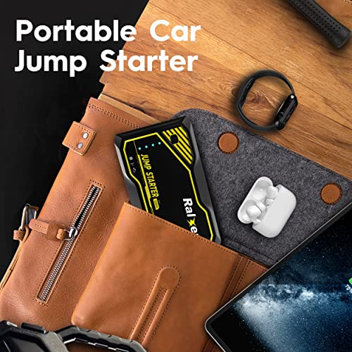 RALXER 1000A Peak Portable Car Jump Starter (Up to 7.0L Gas or 5.5L Diesel Engine), Jump Starter Battery Pack 12V Battery Jump Starters with LED Light